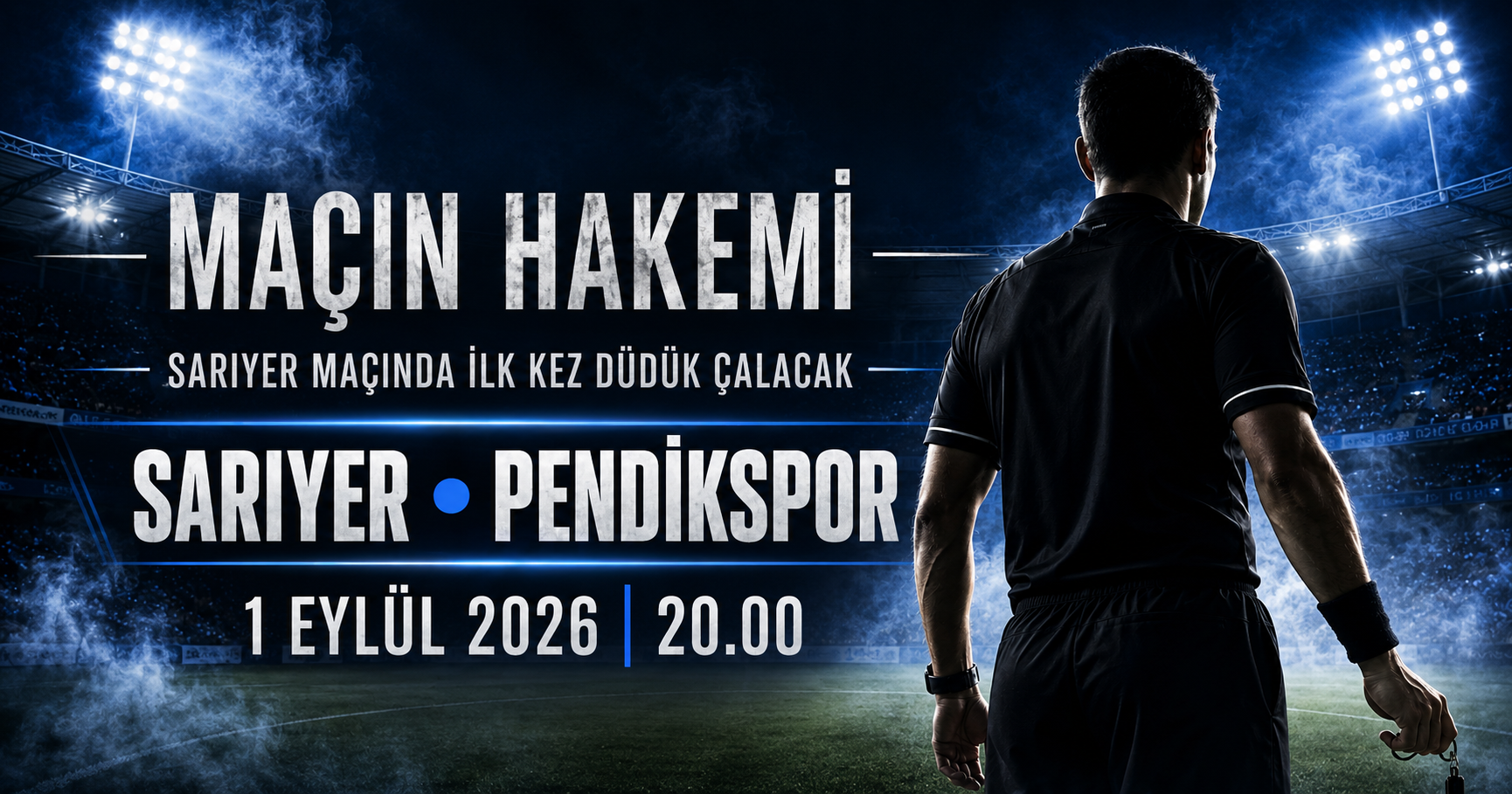 Trendyol 1. Lig’in 5. haftasında bugün oynanacak Sarıyer–Pendikspor karşılaşmasının hakemleri belli oldu.